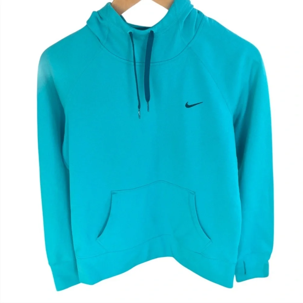 Nike Light Blue Therma- Fit Cowl Neck Hoodie Sweatshirt